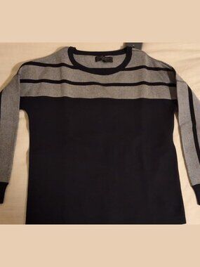 rag & bone Navy Gray Striped Knit Long Sleeve Top Size S